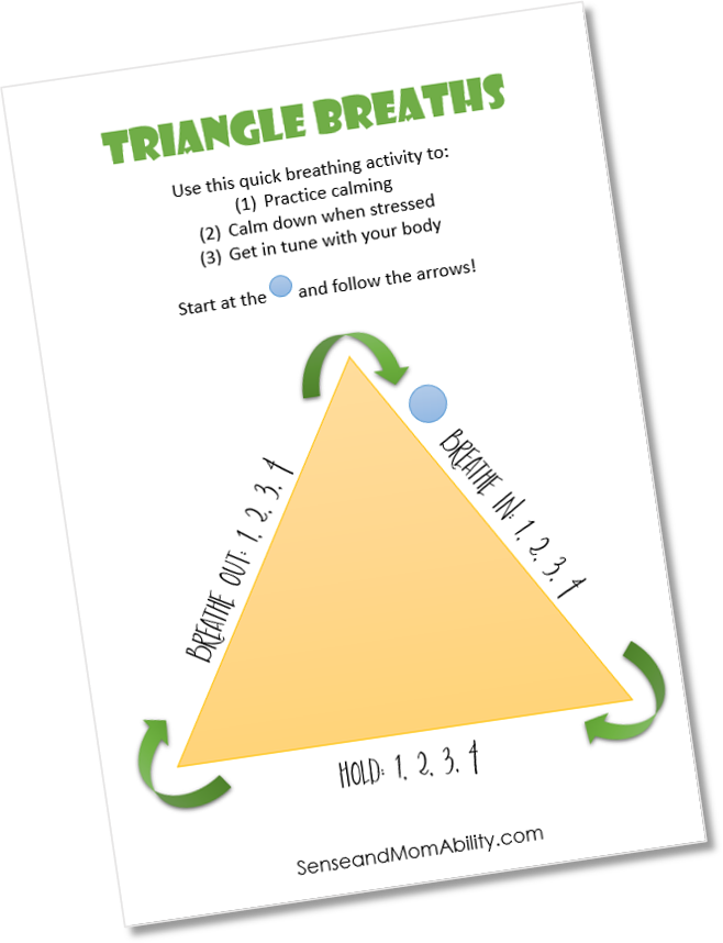 triangle breaths, printable, calm down, cool down