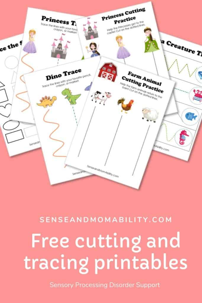 pinterest pin, free cutting printables, free tracing printables